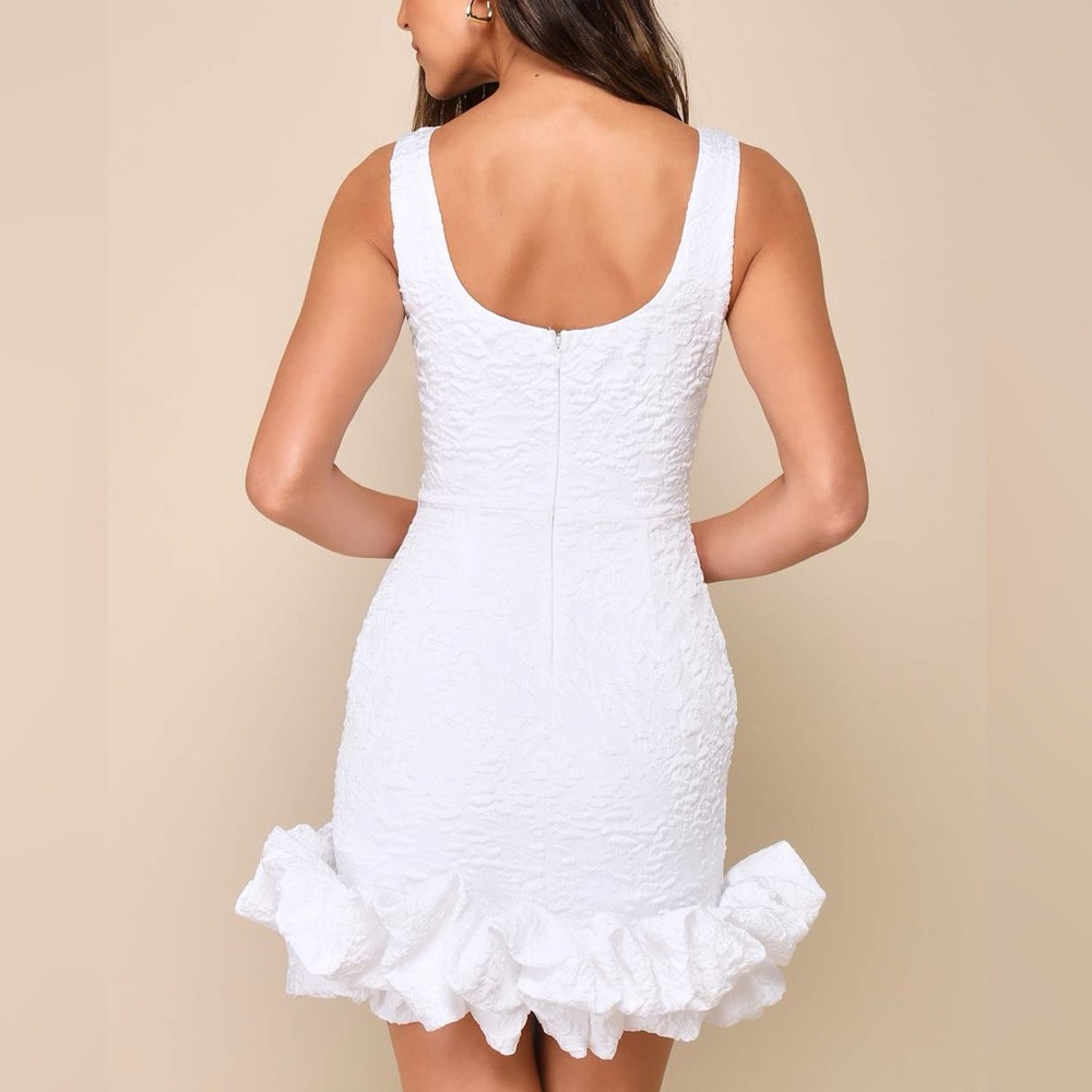 Lulu's White Ruffle Hem Dress - Picture 2 of 11